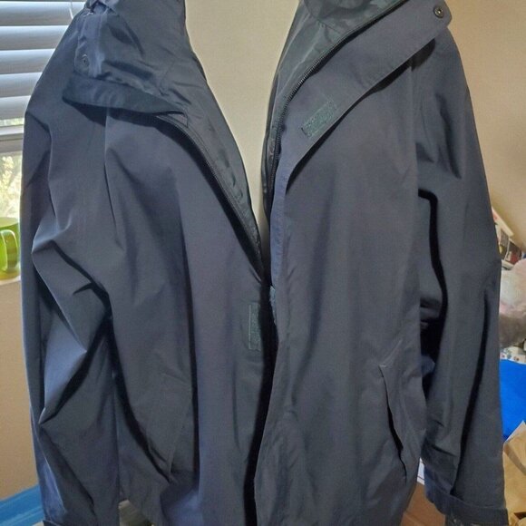 LL Bean Mens Grey XL  Hooded Jacket RN 71341 Zipper Hook  Loop Closure Neoprene - Picture 1 of 6